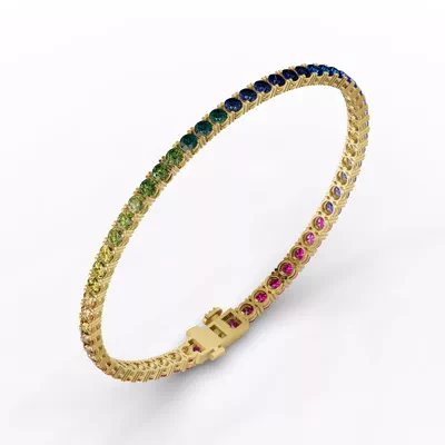 Rainbow Sapphire Tennis Bracelet (9 ct. tw.)