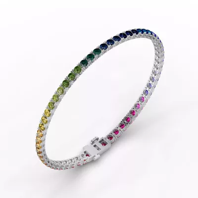Rainbow Sapphire Tennis Bracelet (9 ct. tw.)