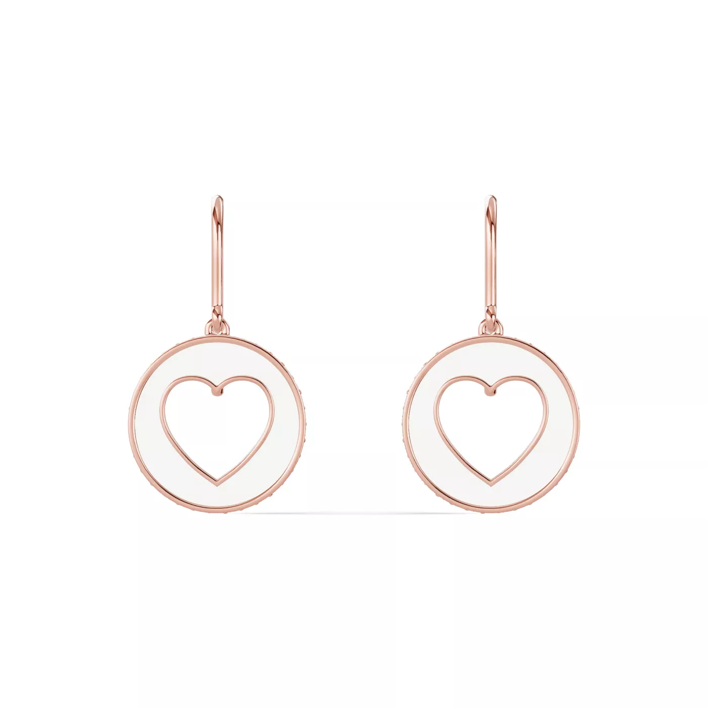 Ceramic & Pavé Heart 14K Rose Gold Engagement Ring