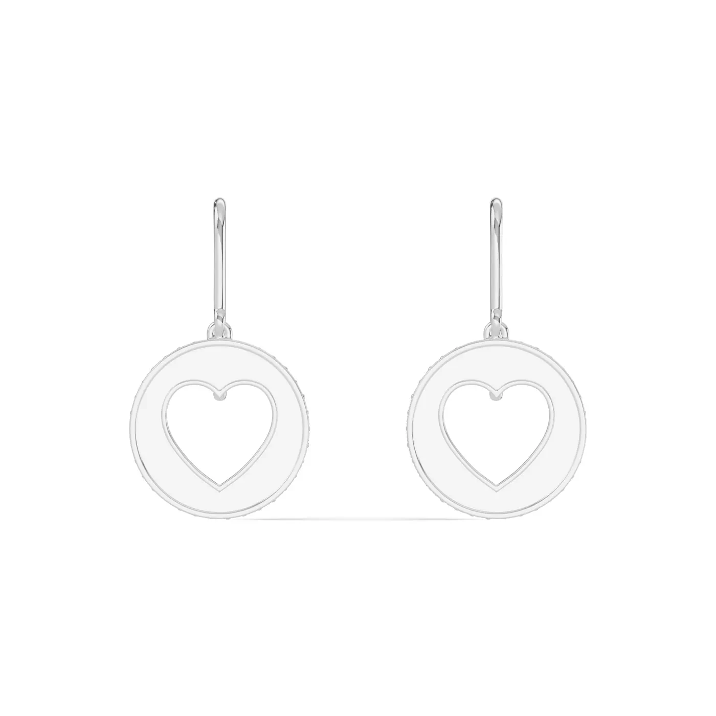 Ceramic & Pavé Heart 14K White Gold Engagement Ring