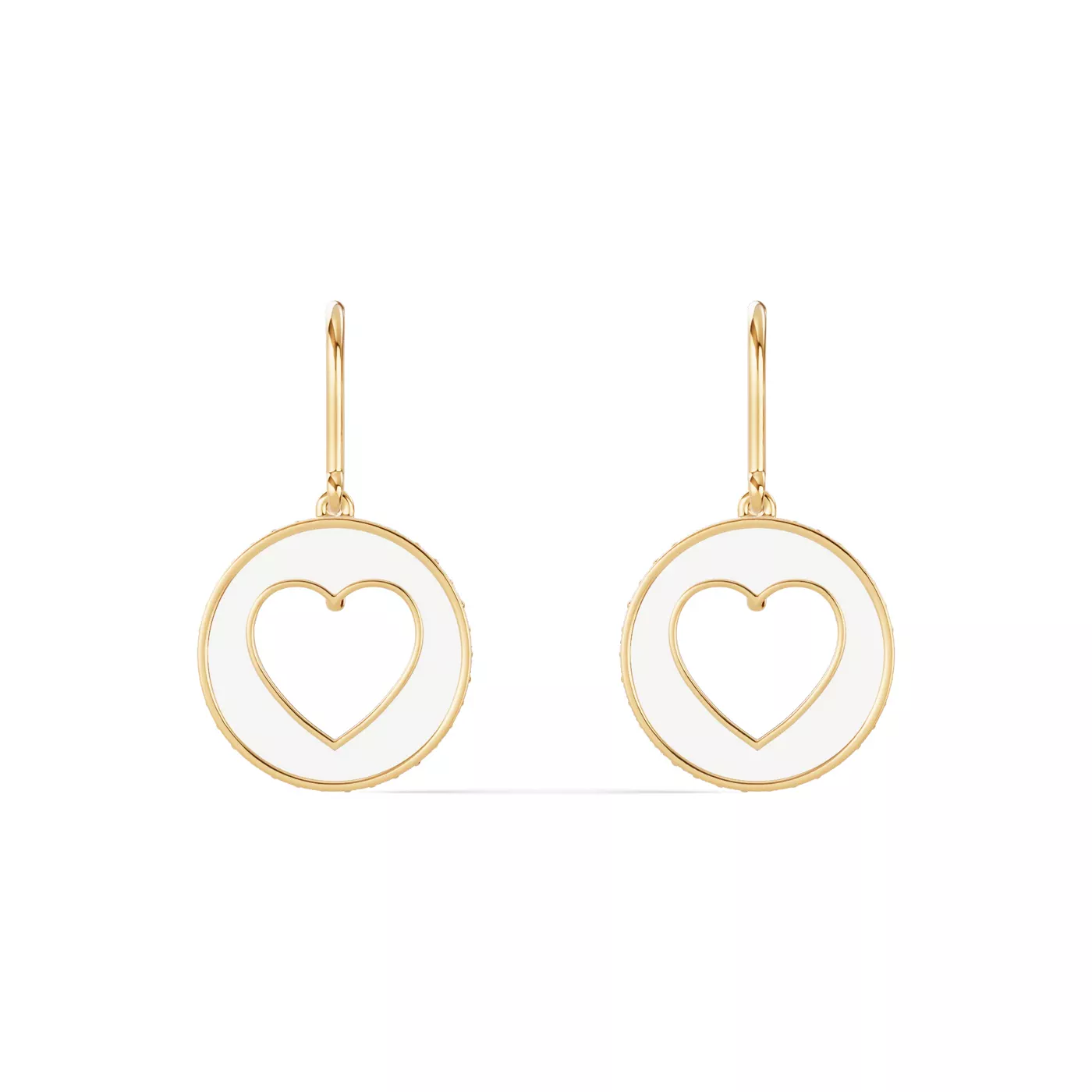 Ceramic & Pavé Heart 14K Yellow Gold Engagement Ring