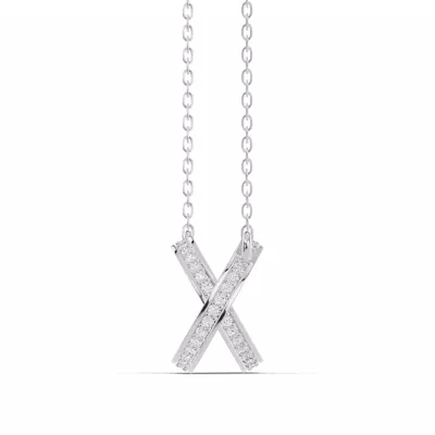 Pink Ceramic Interlocking Hearts Pavé Necklace