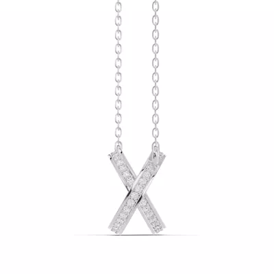 Red Ceramic Interlocking Hearts Lab Pavé Necklace