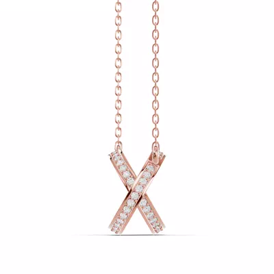 White Ceramic Interlocking Hearts Pavé Necklace