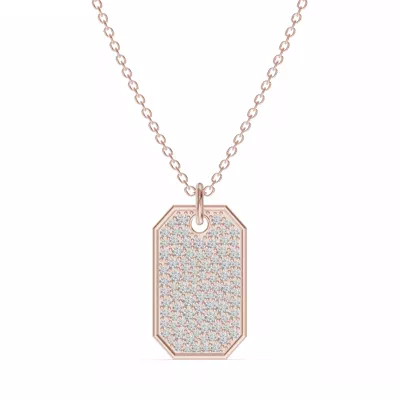 Signature Pavé Diamond Dog Tag Necklace