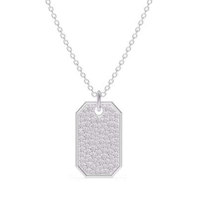 Signature Pavé Lab Diamond Dog Tag Necklace