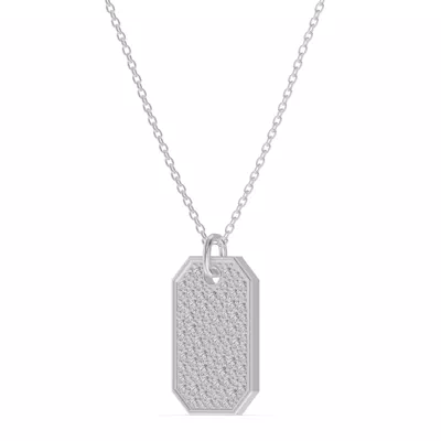 Signature Pavé Diamond Dog Tag Necklace