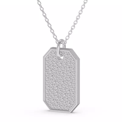 Signature Pavé Diamond Dog Tag Necklace