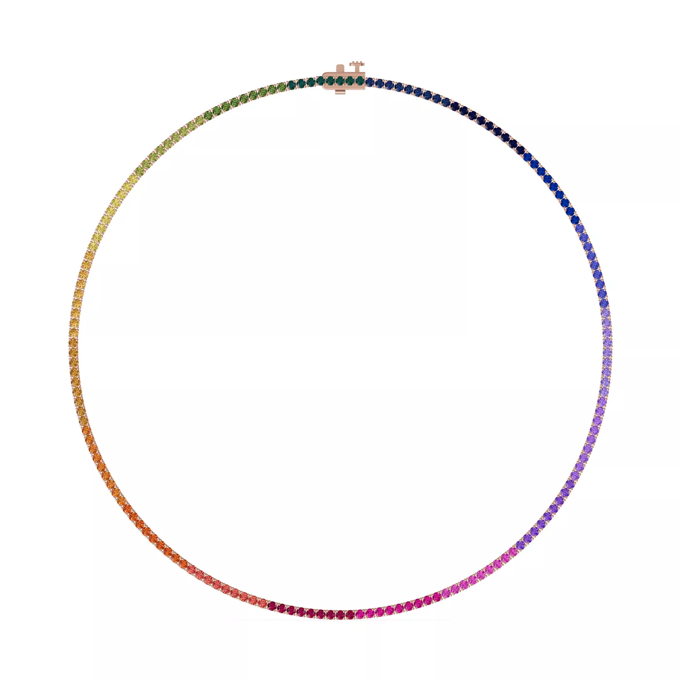 Tennis Necklace Silhouette 14K Rose Gold Engagement Ring