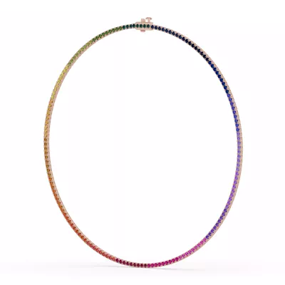 Rainbow Sapphire Tennis Necklace (9 ct. tw.)