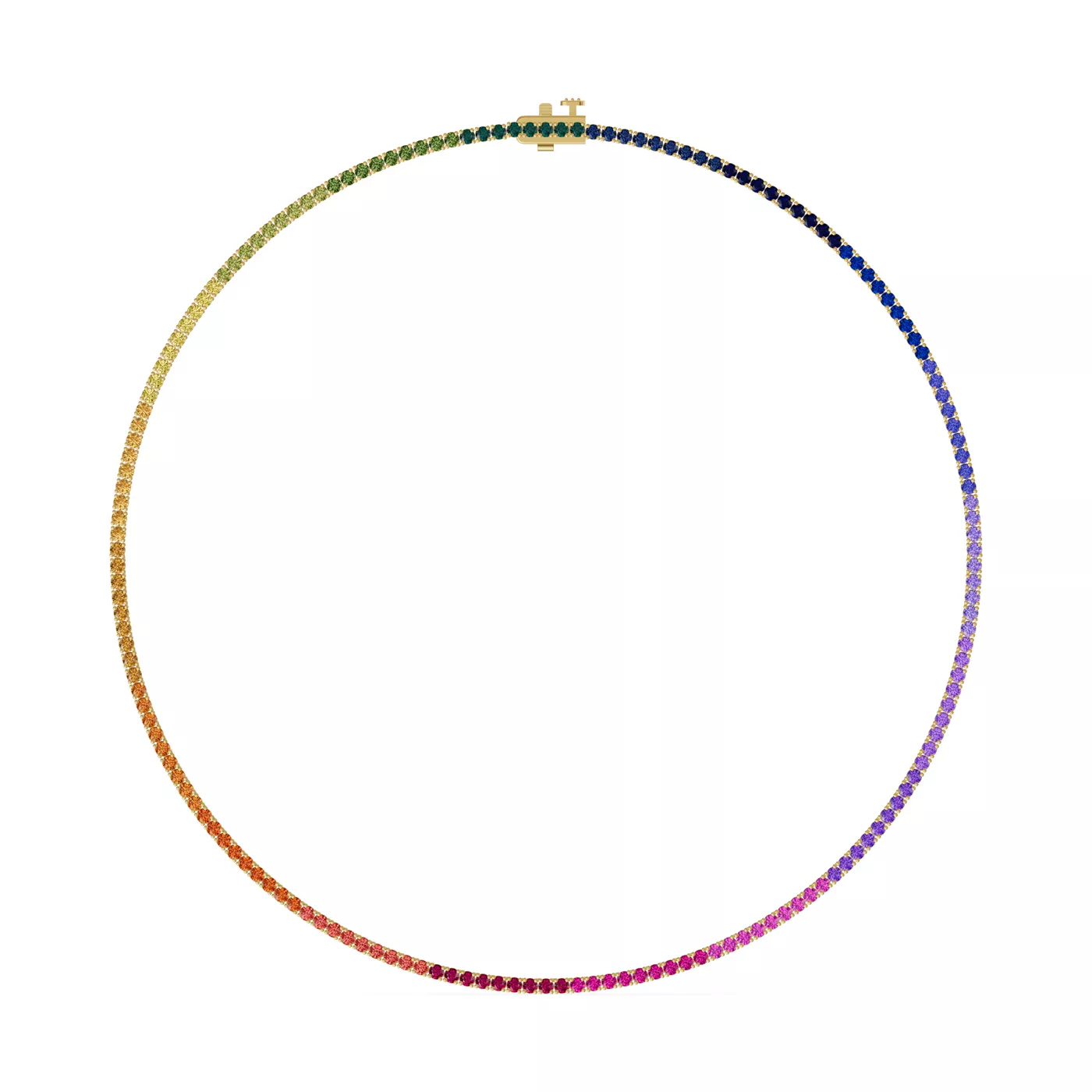 Tennis Necklace Silhouette 14K Yellow Gold Engagement Ring