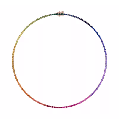 Rainbow Sapphire Tennis Necklace (9 ct. tw.)