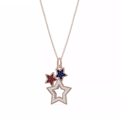Triple Star Pavé Lab Diamond Necklace