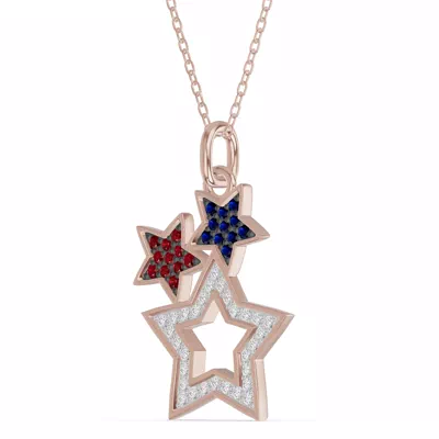 Triple Star Pavé Diamond Necklace