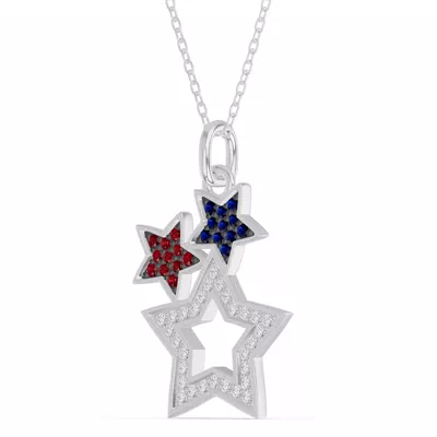 Triple Star Pavé Lab Diamond Necklace