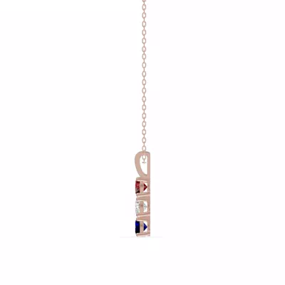 Three-Stone Vertical Lab Diamond Necklace