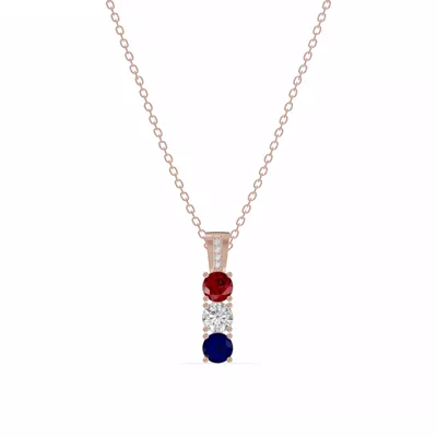 Three-Stone Vertical Diamond Necklace