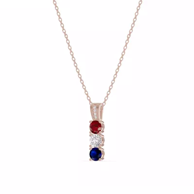 Three-Stone Vertical Diamond Necklace