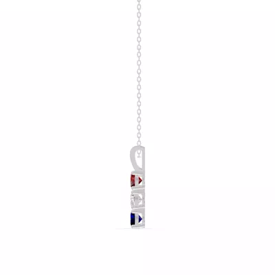 Three-Stone Vertical Lab Diamond Necklace