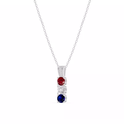 Three-Stone Vertical Lab Diamond Necklace