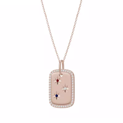 Star-Set Pavé Dog Tag Diamond Necklace