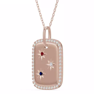 Star-Set Pavé Dog Tag Diamond Necklace