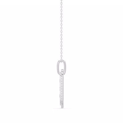 Star-Set Pavé Dog Tag Lab Diamond Necklace