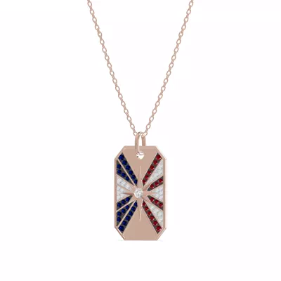 Radiant Star Pavé Dog Tag Lab Diamond Necklace