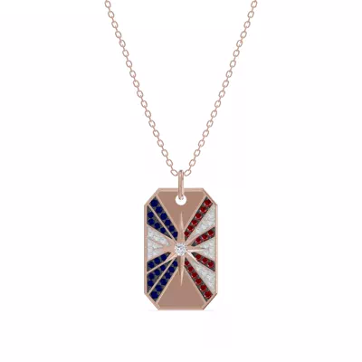 Radiant Star Pavé Dog Tag Diamond Necklace