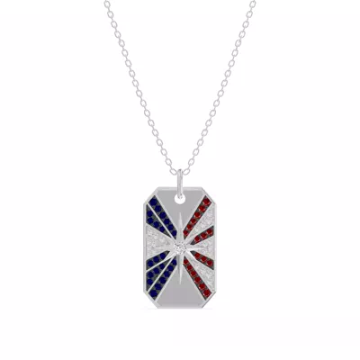 Radiant Star Pavé Dog Tag Lab Diamond Necklace