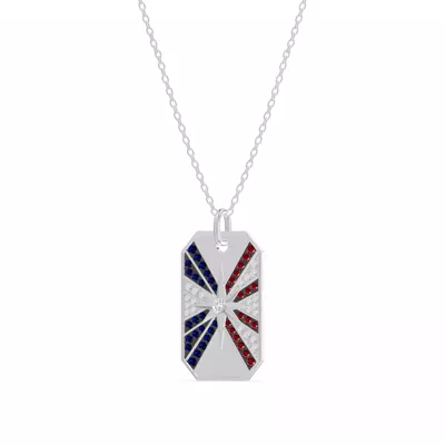 Radiant Star Pavé Dog Tag Diamond Necklace