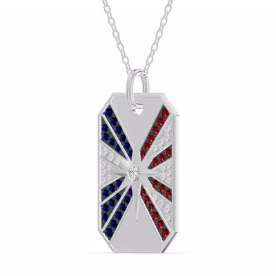 Radiant Star Pavé Dog Tag Diamond Necklace