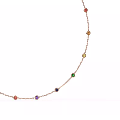 Rainbow Sapphire Bezel Station Necklace (2 ct. tw.)