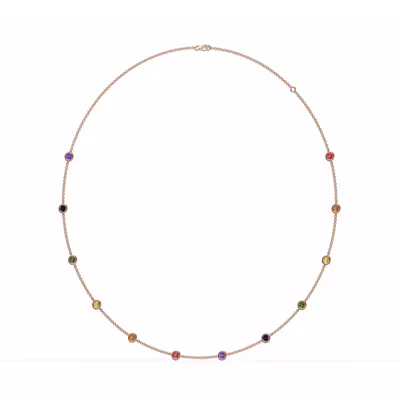 Rainbow Sapphire Bezel Station Necklace (2 ct. tw.)