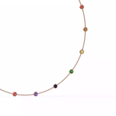 Rainbow Sapphire Bezel Station Necklace (3 ct. tw.)