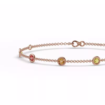 Rainbow Sapphire Bezel Station Bracelet (1.00 ct. tw.)