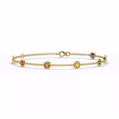 Rainbow Sapphire Bezel Station Bracelet (1.00 ct. tw.)