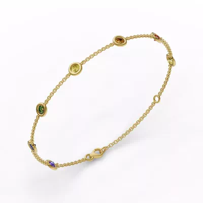 Rainbow Sapphire Bezel Station Bracelet (1.00 ct. tw.)
