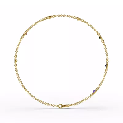 Rainbow Sapphire Bezel Station Bracelet (1.00 ct. tw.)