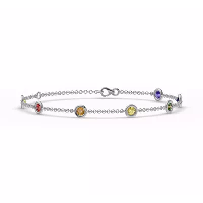 Rainbow Sapphire Bezel Station Bracelet (1.00 ct. tw.)