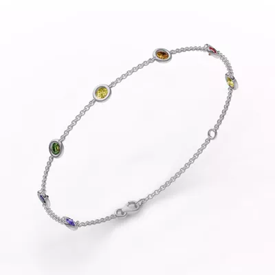 Rainbow Sapphire Bezel Station Bracelet (1.00 ct. tw.)