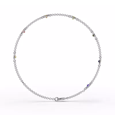 Rainbow Sapphire Bezel Station Bracelet (1.00 ct. tw.)