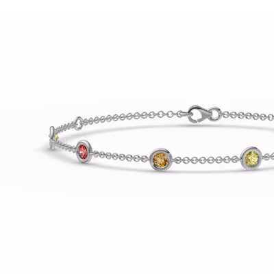 Rainbow Sapphire Bezel Station Bracelet (1.00 ct. tw.)