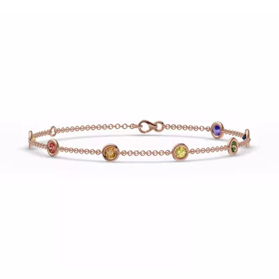 Rainbow Sapphire Bezel Station Vermeil Bracelet (1.00 ct. tw.)