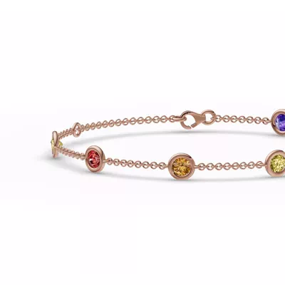 Rainbow Sapphire Bezel Station Bracelet (1.50 ct. tw.)