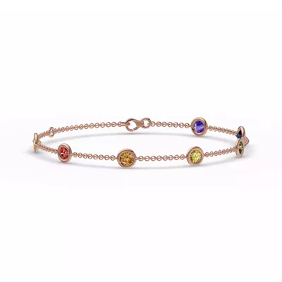 Rainbow Sapphire Bezel Station Bracelet (1.50 ct. tw.)