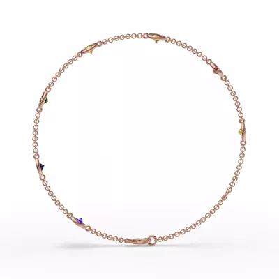 Rainbow Sapphire Bezel Station Bracelet (1.50 ct. tw.)