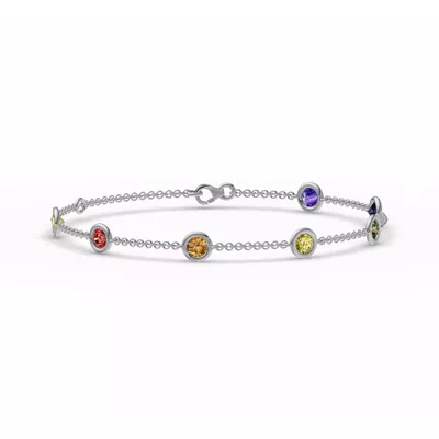 Rainbow Sapphire Bezel Station Bracelet (1.50 ct. tw.)