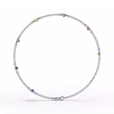Rainbow Sapphire Bezel Station Bracelet (1.50 ct. tw.)