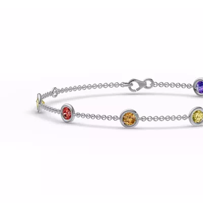 Rainbow Sapphire Bezel Station Bracelet (1.50 ct. tw.)